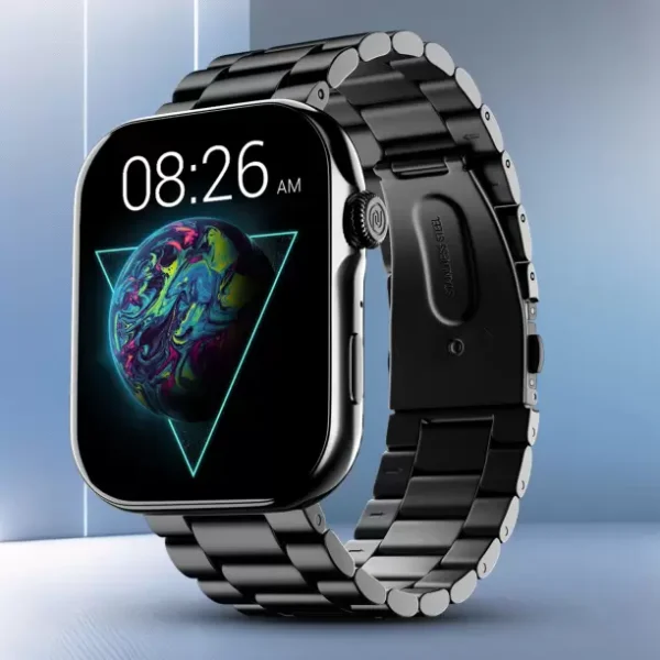 Noise Vision 3 with 1.96" AMOLED display with Thin Bezel, Metallic Build Smartwatch  (Black Strap, Regular)